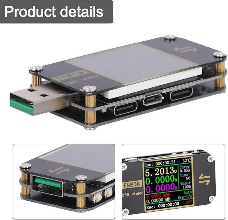اختبار USB 120 واط مقياس الجهد والتيار كاشف بروتوكول الشحن السريع QC PD قياس سعة الطاقة - Image 3