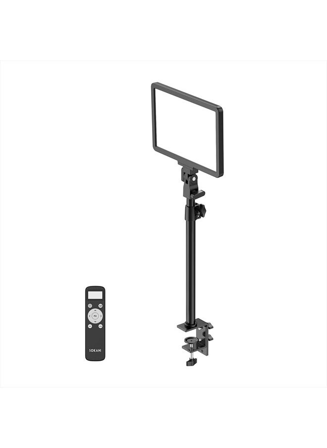 Sokani P25 Key Light, Professional Studio 12.6" 2500 Lumens 25W LED Panel Video Light, Color Adjustable, Remote Controller, Light for Streaming, Record Videos, Zoom Meetings, Metal Desk Mount Stand  - Image 1