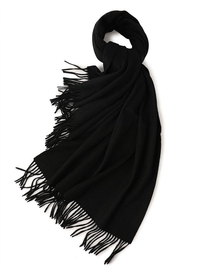Loquat Solid Warm Thickened Lambswool Scarf  - Image 1