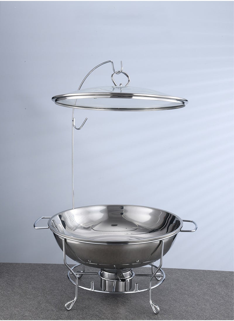 Jourvent Food Warmer With Stand And Burner Silver Round Stainless Steel  - Image 2