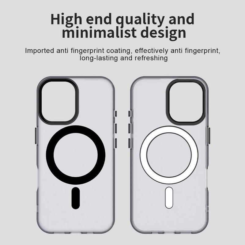 Elzzi Translucent Matte Back Cover for iPhone 16 Plus Case, Shockproof Anti-Fingerprint Phone Cover with Magnetic Wireless Charging, MagSafe Compatible Protective Case for Men & Women (Black) - Image 5