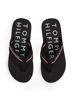 TOMMY HILFIGER Men's Web Beach Sandals - Polyester, Black  - Image 4