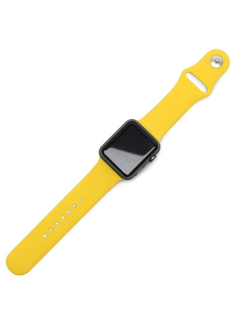 Silicon band for apple watch 44mm yellow color