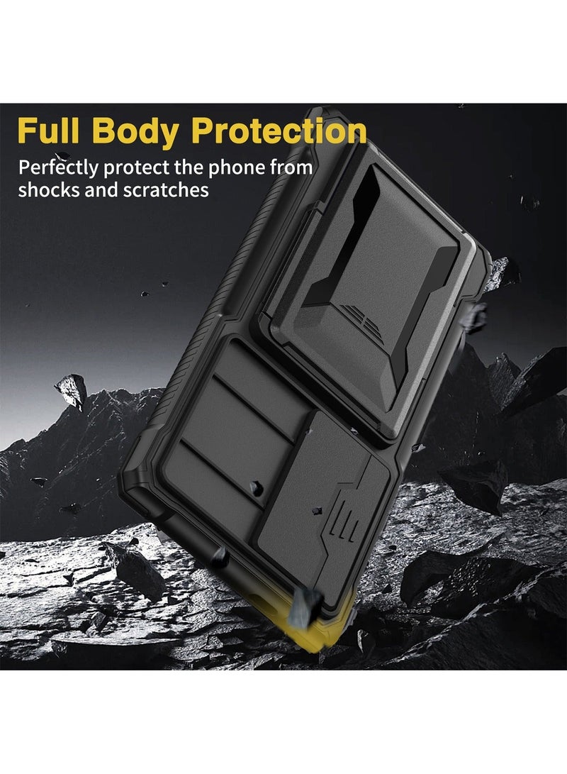 X-level غطاء هاتف سامسونج جالاكسي S24 ألترا مع حافظة بطاقة محفظة ودعامة مضادة للسقوط ومقاومة للماء وإحساس مريح باللمس ودعم الشحن اللاسلكي وحامي عدسة الكاميرا وملحقات غلاف الهاتف - Image 4