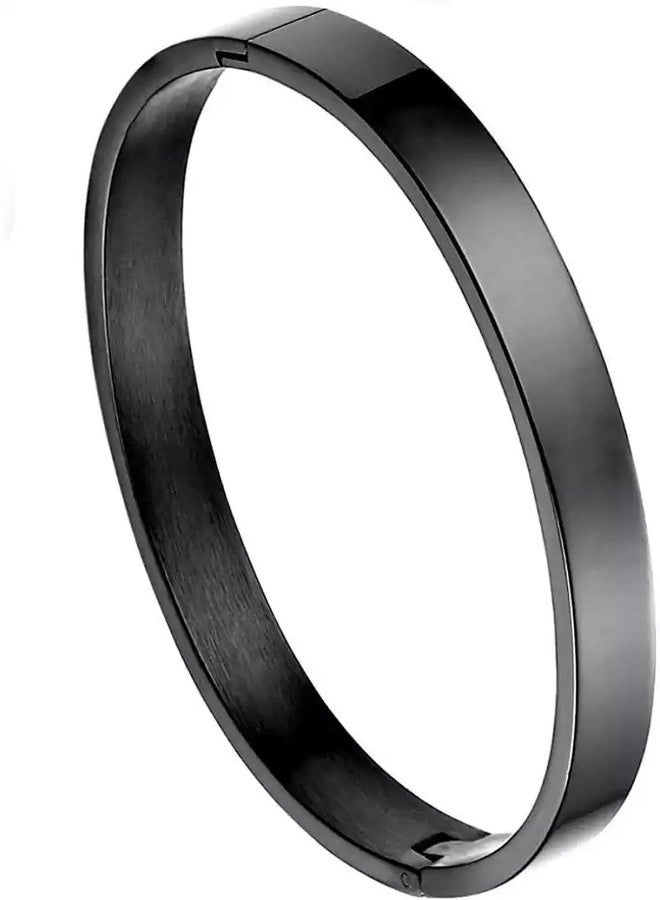 IGA COLLECTION Stainless Steel Titanium Kada with Elegant Design for Men & Women Comfortable Party & Everyday wear Trendy Glossy Finish Armlet/Kada(IC - Black bracelet/Kada(M3)) - Image 3