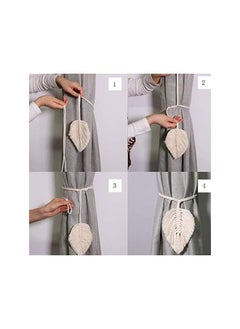 The Bros 2 Pcs Curtain Tiebacks Handmade Holdbacks, Farmhouse Curtain Tie Back Holder by Hand-Woven Cotton Rope for Window Sheer Drapes Indoor Outdoor  - Image 3