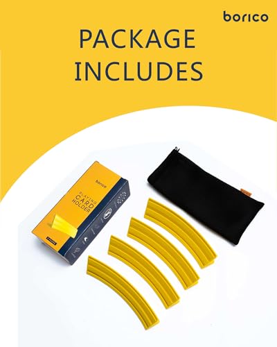 BORICO Card Holders for Playing Cards - 4 Pack Playing Card Holder for Kids and Adults,Stackable Storage Game Card Tray for Arthritis Patients with a Travel Pouch (Yellow) - Image 5