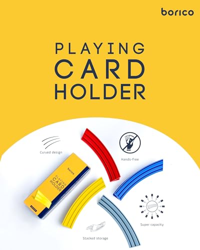BORICO Card Holders for Playing Cards - 4 Pack Playing Card Holder for Kids and Adults,Stackable Storage Game Card Tray for Arthritis Patients with a Travel Pouch (Yellow) - Image 4