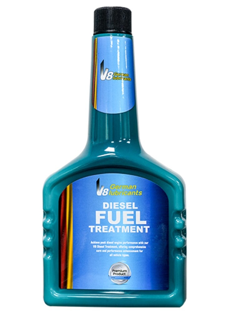 في 8 للزيوت المعدنية معالج وقود الديزل V8 German Lubricants (355ML) – يعزز أداء وكفاءة محركات الديزل 