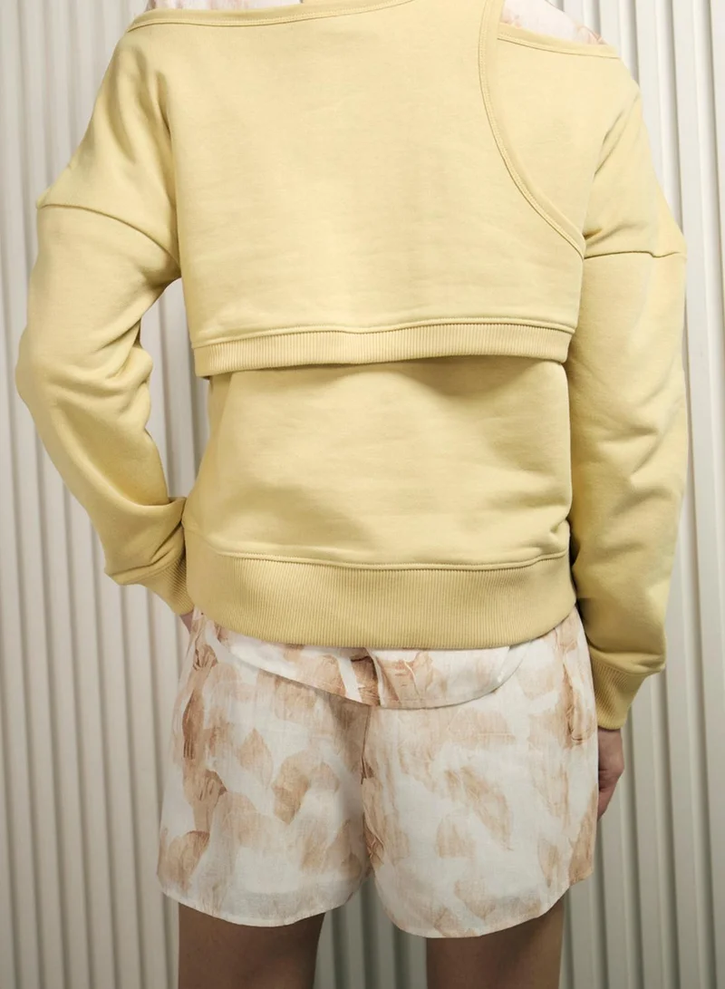 Virgio VIRGIO Cotton Off-Shoulder Sweatshirt