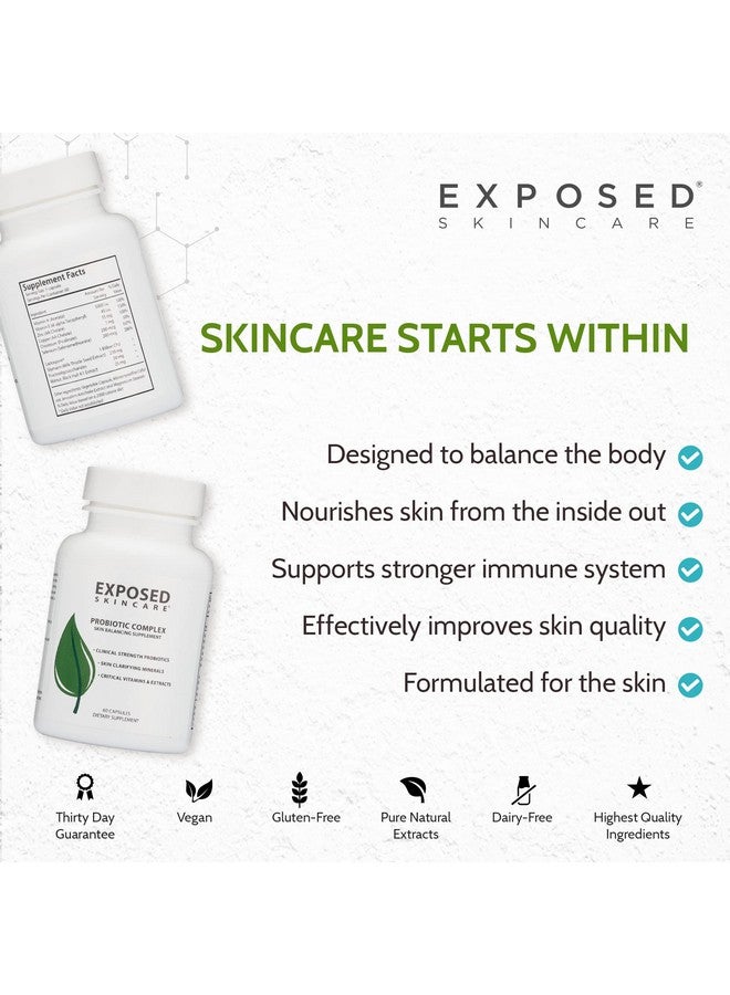 Exposed Skin Care Probiotic Complex Skin Balancing Dietary Supplements Assist Your Skin Care Routine With A Healthy Immune System 60 Ct Capsules - Image 2