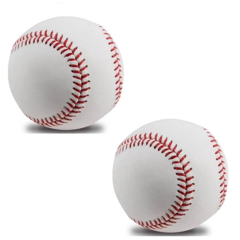 OMYOPY 2 Pack Blank Hard Baseballs Solid Cork Core, 9 Inch Baseball Balls Unmarked Autographs Baseball for League Play, Pitching, Hitting, Batting, Fielding, Autograph, Gifts - Image 1