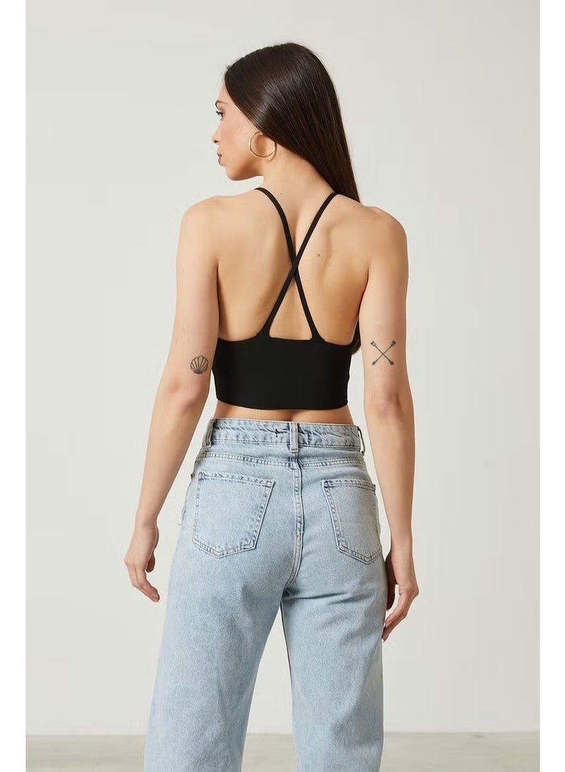Twenty3 Women's Super Crop Back Detailed Knitwear Bustier Blouse - Image 3