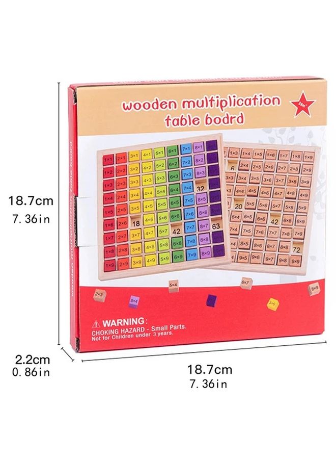 Colorful Wooden Multiplication Table Educational Toy Math Learning Aids For Kids - Image 1