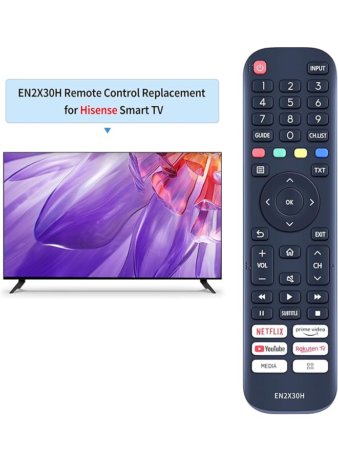 إيروريكس جهاز التحكم عن بعد En2X30H لتلفزيون Hisense Vidaa 32A5620F 40A5620F 32A5600F 40A5600F A20251K A5620F A5600F T279824 - Image 2