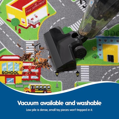 Booooom Jackson Car Rug City Life Great for Kids Toy Cars, Play Learn and Have Fun Safely - Kids Rug Baby Children Educational Road Traffic Play Mat for Bedroom Play Room Game Safe Area(39.37X79 Inch) - Image 4