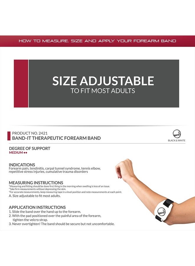 OTC Band-It, Forearm Band, Compression Strap for Tennis Elbow for Elbows, White,1 Count (Pack of 1) - Image 2