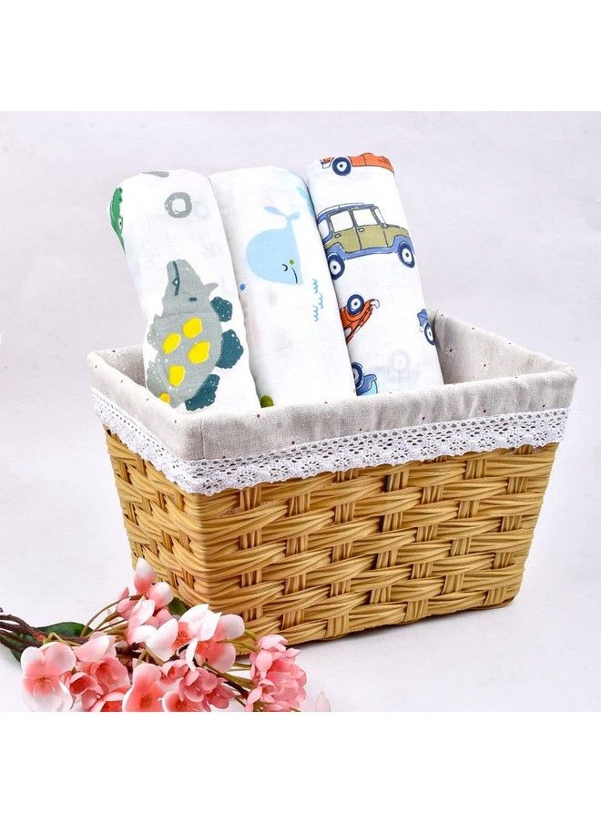 MOM'S HOME Organic Cotton Baby Muslin Swaddle Combo ; Car Blue Whale Dinopark ; 100X100 Cm ; 0 12 Months ; Multicolor ; Pack Of 3; Lightweight  - Image 5