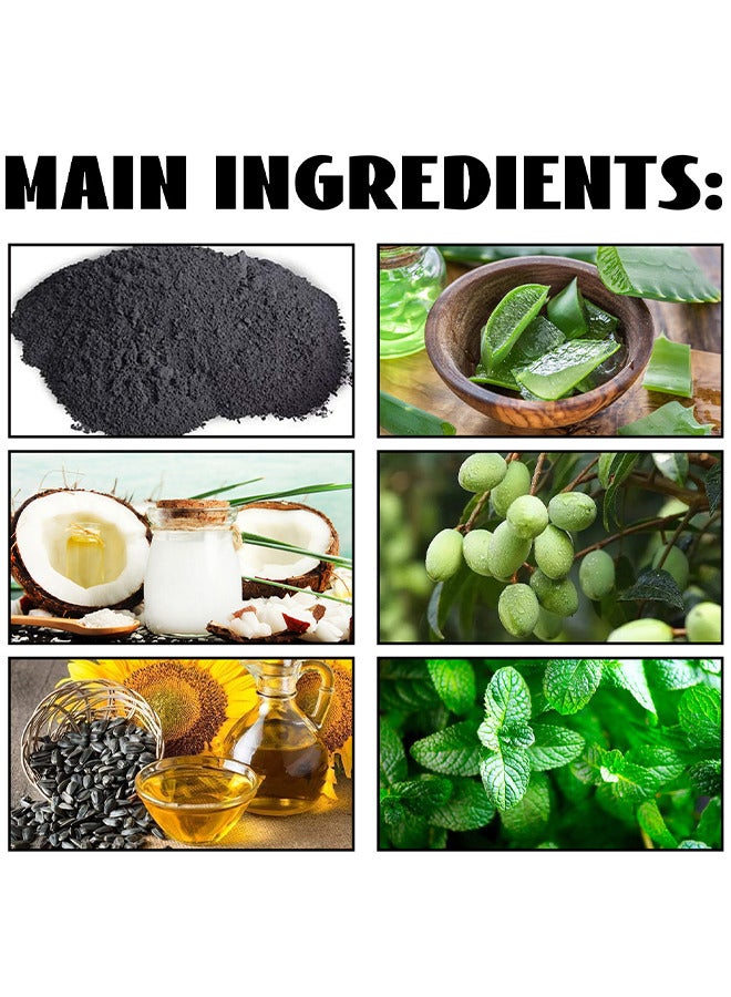 إيست مون صابون مشرق بالفحم للعناية النشطة للرجال ، يتحكم في التصبغ يزيل البقع السوداء ، صابون للعناية بالبشرة للرجال ينظف الوجه والجسم والبشرة لتفتيح ندبات حب الشباب ، صابون منظف متعدد التأثيرات ، 100 جرام - Image 3