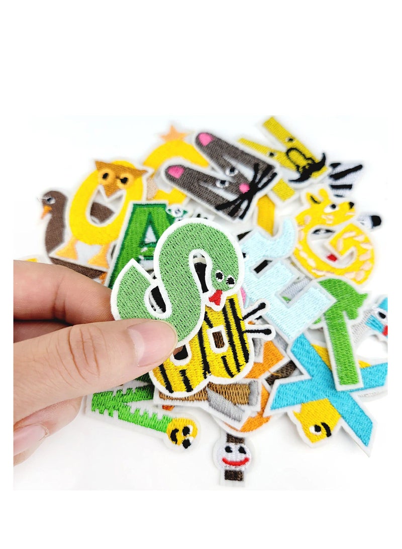 SYOSI Sew On Patches Appliques,26Pcs A-Z Alphabet Patches DIY Iron on, Animal Alphabet Repair Patches, Decorate Iron on Patches for Jeans Clothing Hats Backpacks Sewing  - Image 2
