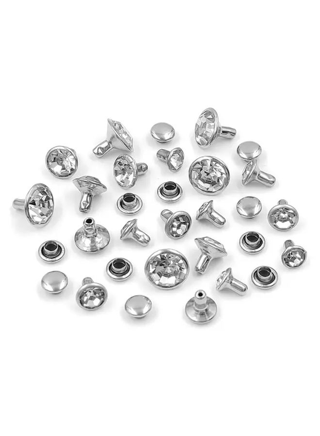 Golden Metal Rhinestone Rivet Spike Studs 100 Sets 5mm For Clothing Leather Crafts Bags - Image 5