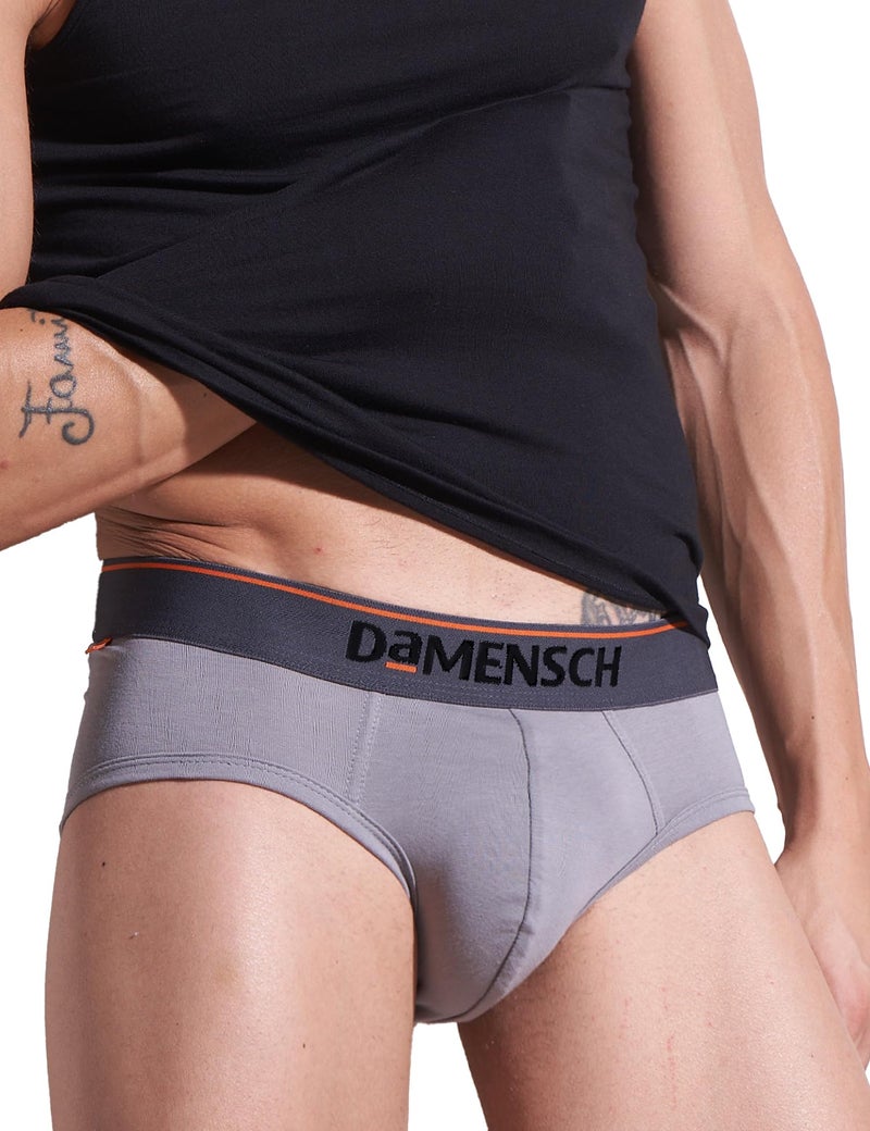 DAMENSCH Men's Deo-Cotton Deodorizing Brief- Pack of 1- Dessert Grey- Medium - Image 1