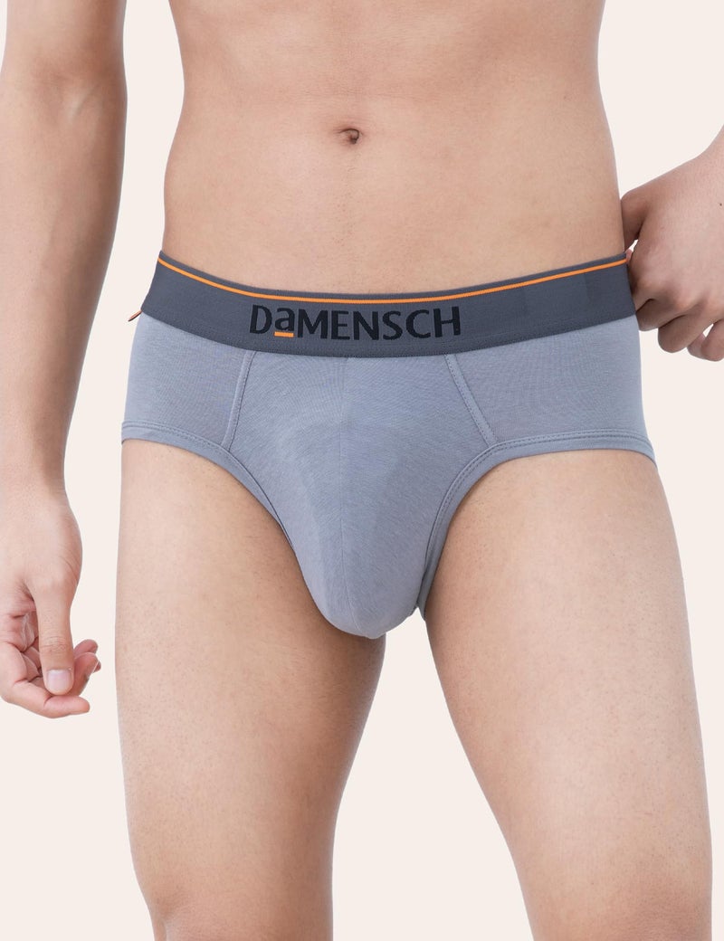 DAMENSCH Men's Deo-Cotton Deodorizing Brief- Pack of 1- Dessert Grey- Medium - Image 4