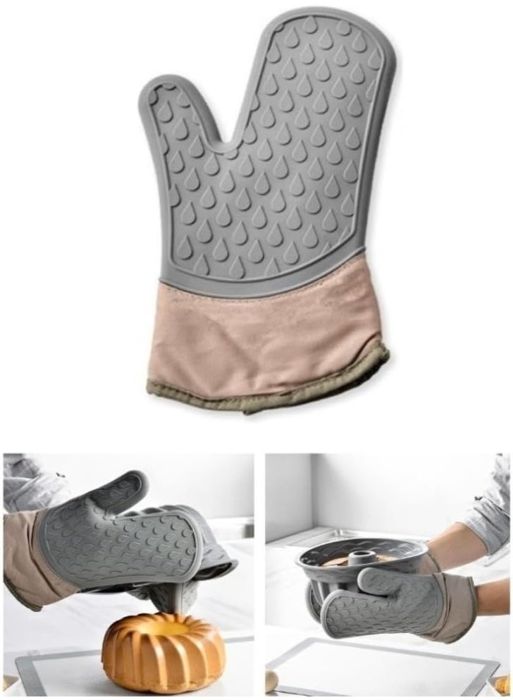 قفاز فرن سيليكون مقاوم للحرارة - قطعة واحدة من قفاز المطبخ المقاوم للماء والمضاد للانزلاق للطهي والخبز والشواء والاستخدام في الميكروويف - Image 1