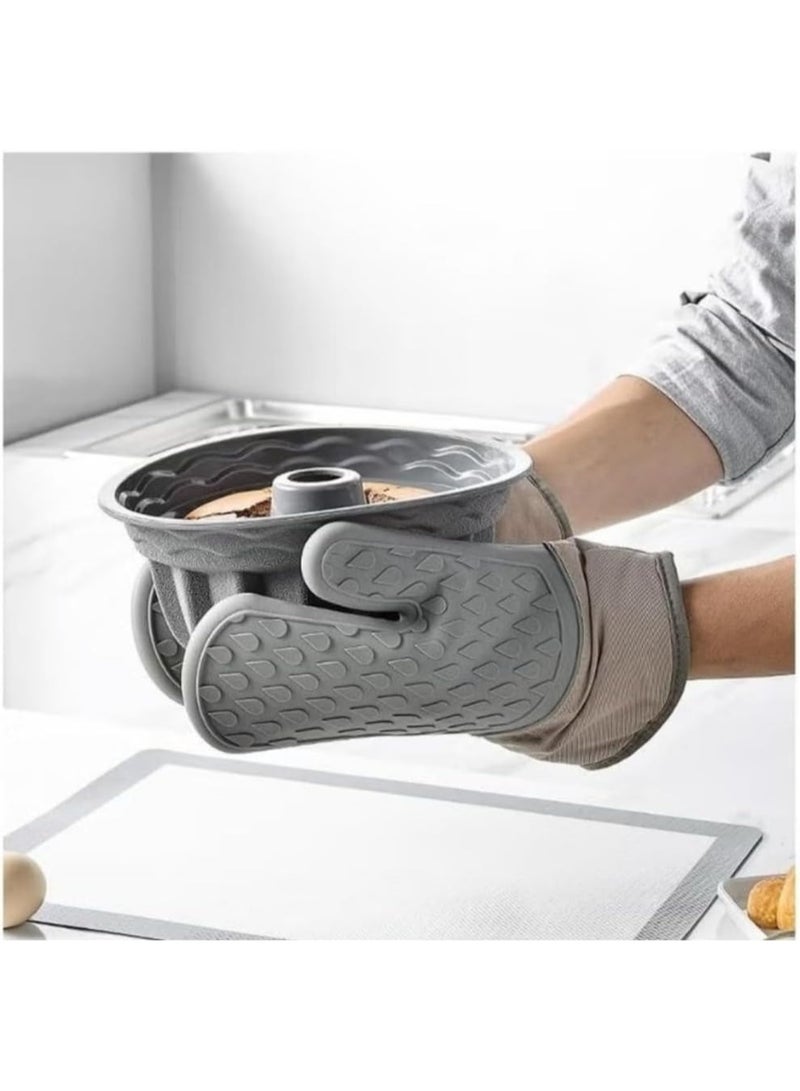 قفاز فرن سيليكون مقاوم للحرارة - قطعة واحدة من قفاز المطبخ المقاوم للماء والمضاد للانزلاق للطهي والخبز والشواء والاستخدام في الميكروويف - Image 2