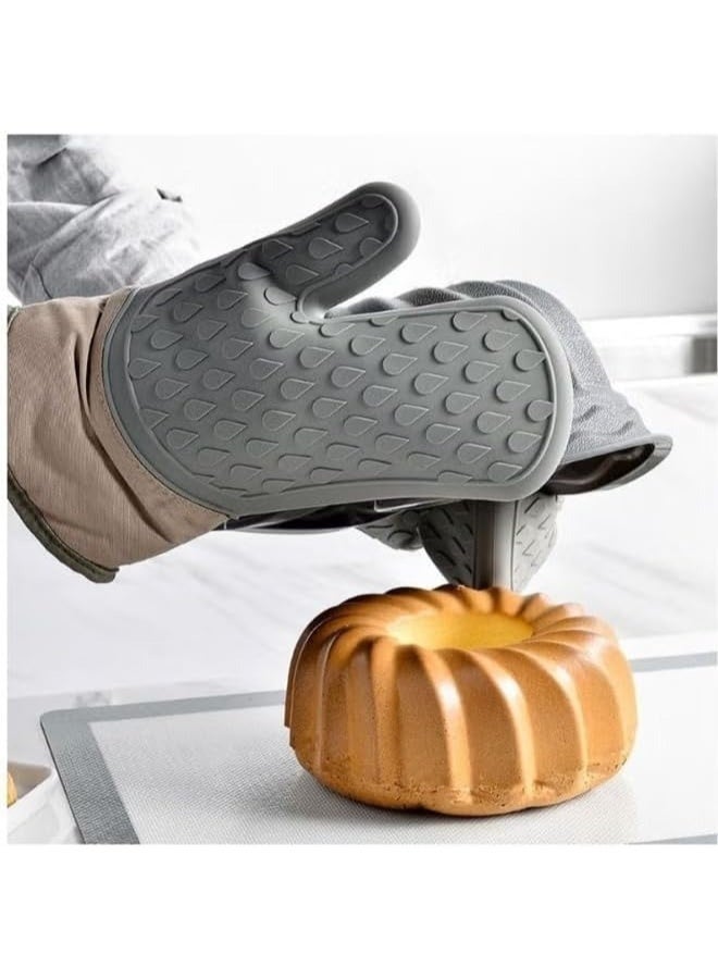 قفاز فرن سيليكون مقاوم للحرارة - قطعة واحدة من قفاز المطبخ المقاوم للماء والمضاد للانزلاق للطهي والخبز والشواء والاستخدام في الميكروويف - Image 4