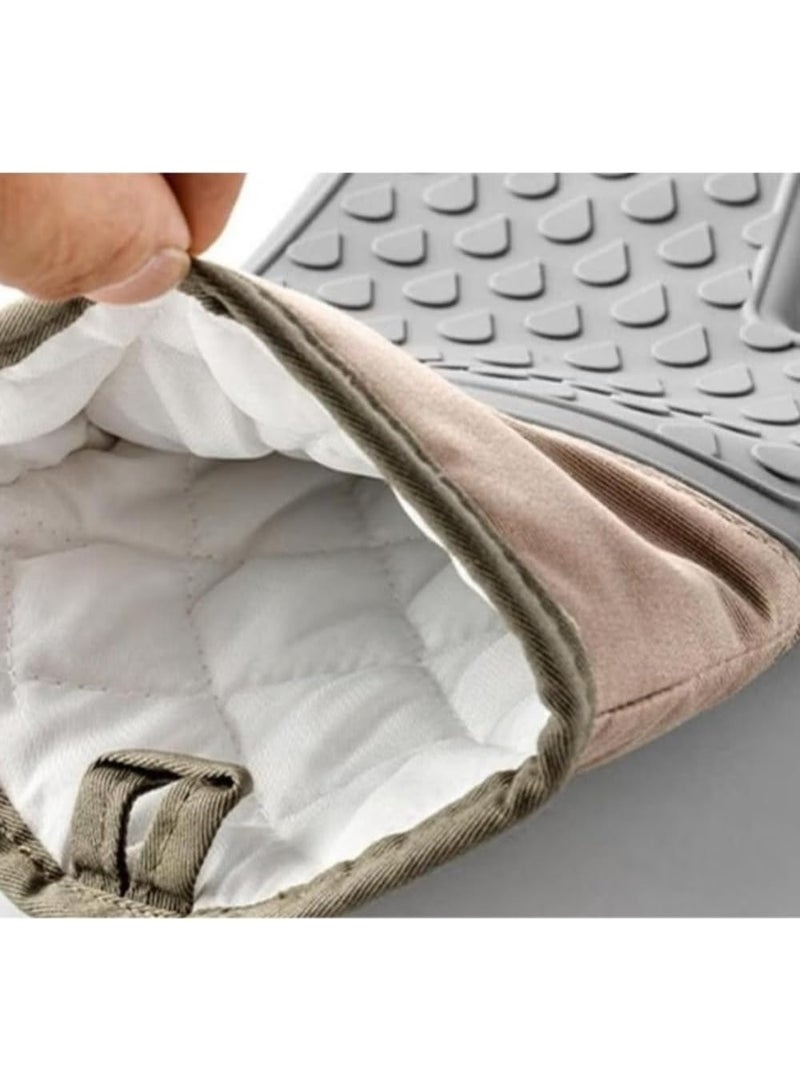 قفاز فرن سيليكون مقاوم للحرارة - قطعة واحدة من قفاز المطبخ المقاوم للماء والمضاد للانزلاق للطهي والخبز والشواء والاستخدام في الميكروويف - Image 3