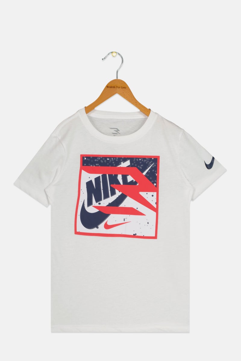 Nike 3Brand by Russell Wilson Kids Boy Sportswear Fit Short Sleeves Outdoor T-Shirt, White - Image 1