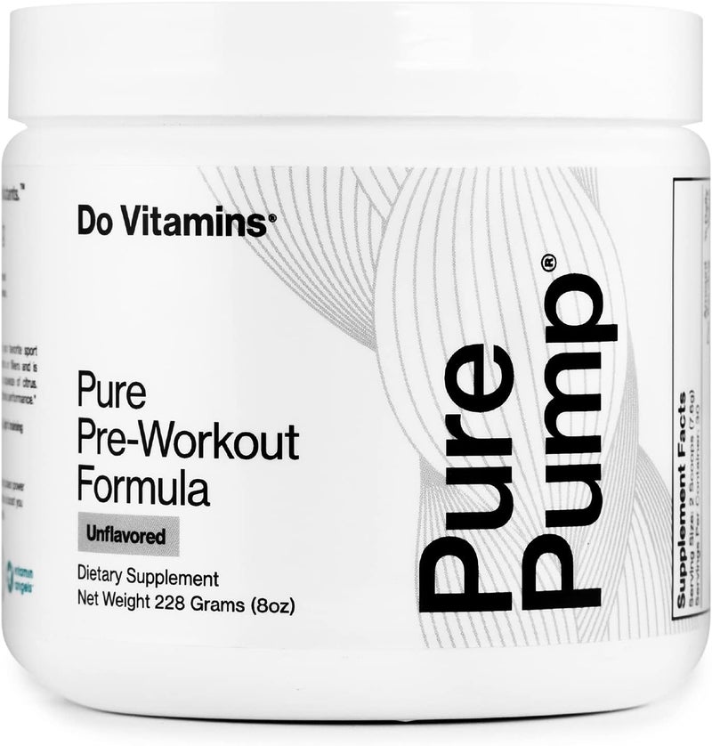 Do Vitamins PurePump Unflavored AllNatural Pre Workout Powder for Men  Women  Clean Preworkout with Creatine BCAA Beta Alanine  Best for Energy Focus  Pump  Vegan Keto Paleo 30 Servings - Image 1
