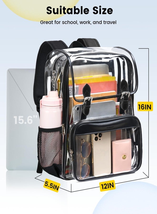 Vorspack Heavy Duty Clear Backpack - Large See Through Backpack for School Work Travel Transparent Backpacks for Girls Women - Image 2