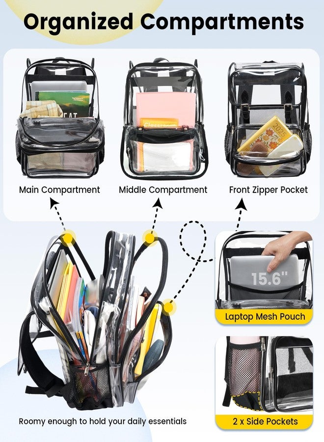 Vorspack Heavy Duty Clear Backpack - Large See Through Backpack for School Work Travel Transparent Backpacks for Girls Women - Image 3