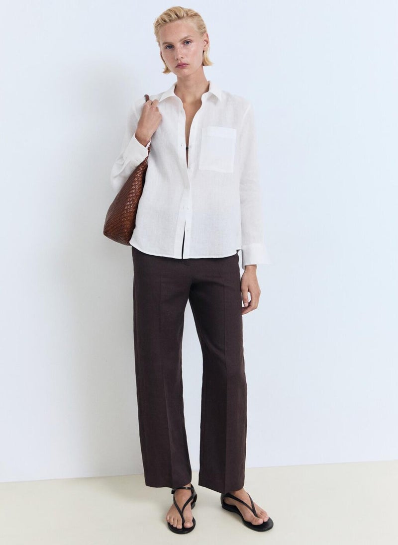 MANGO Pocket Linen Shirt - Image 4