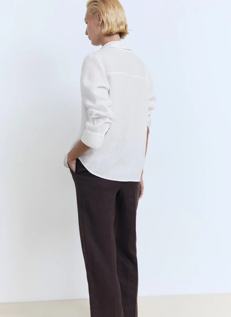 MANGO Pocket Linen Shirt