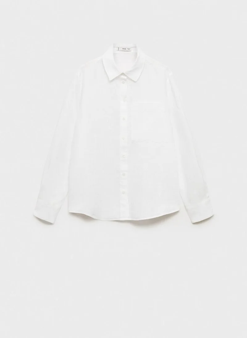 MANGO Pocket Linen Shirt