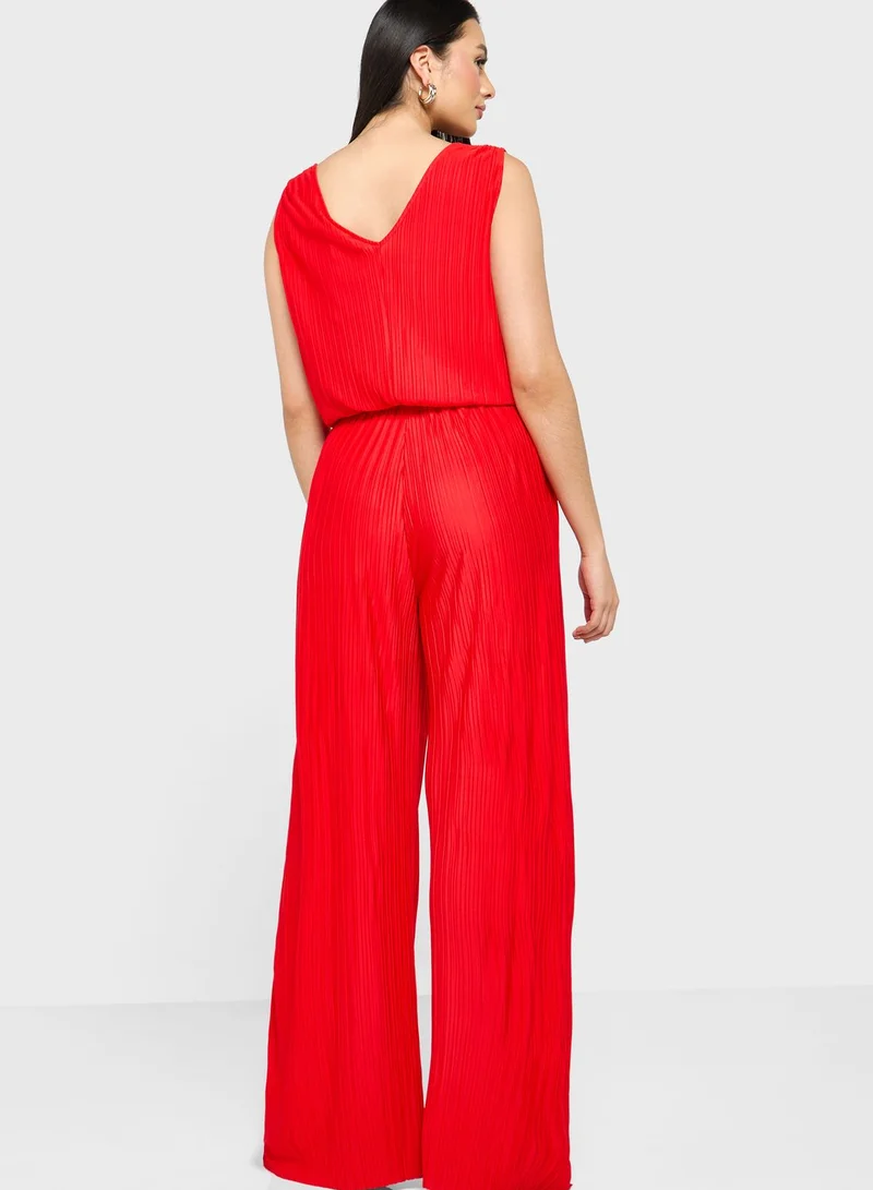 BOSS Striped Belt Detail Jumpsuit