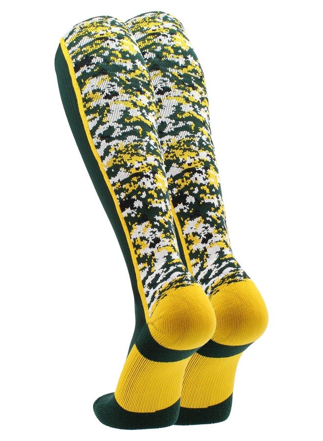 TCK Digital Camo OTC Socks for Youth & Adults - Dark Green/Gold, Small - Image 2