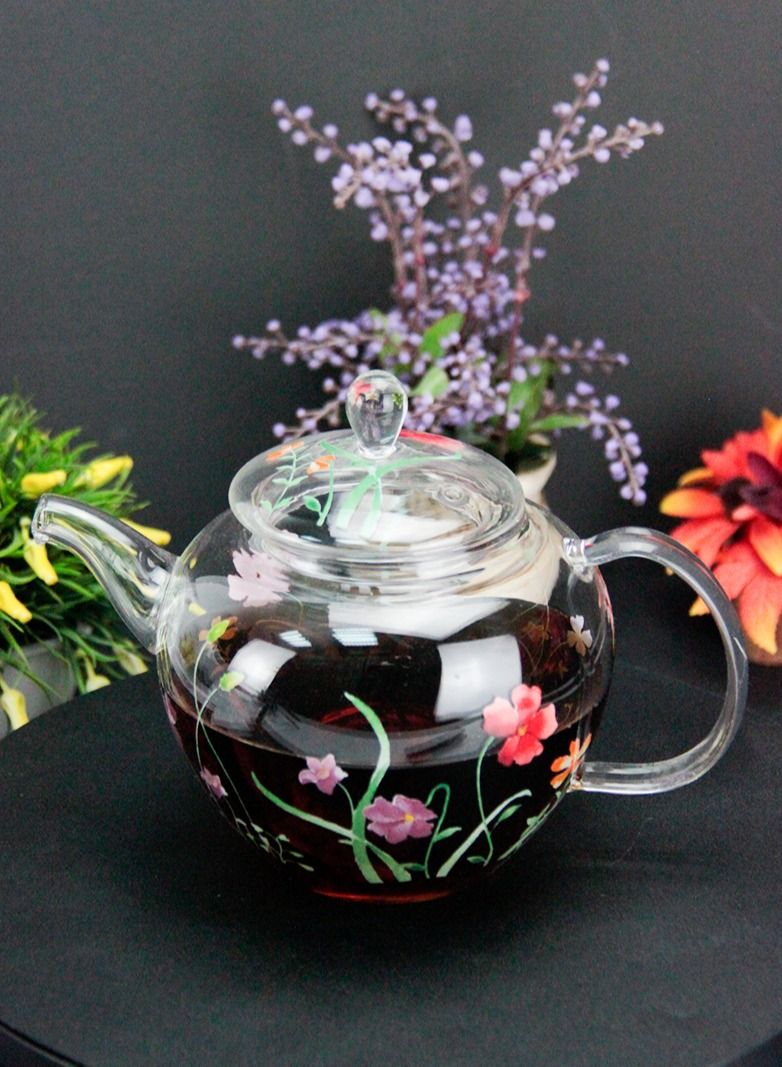 Tealand Dishwasher Safe Garden Glass Teapot With Lid 1.0 Liter - Image 2