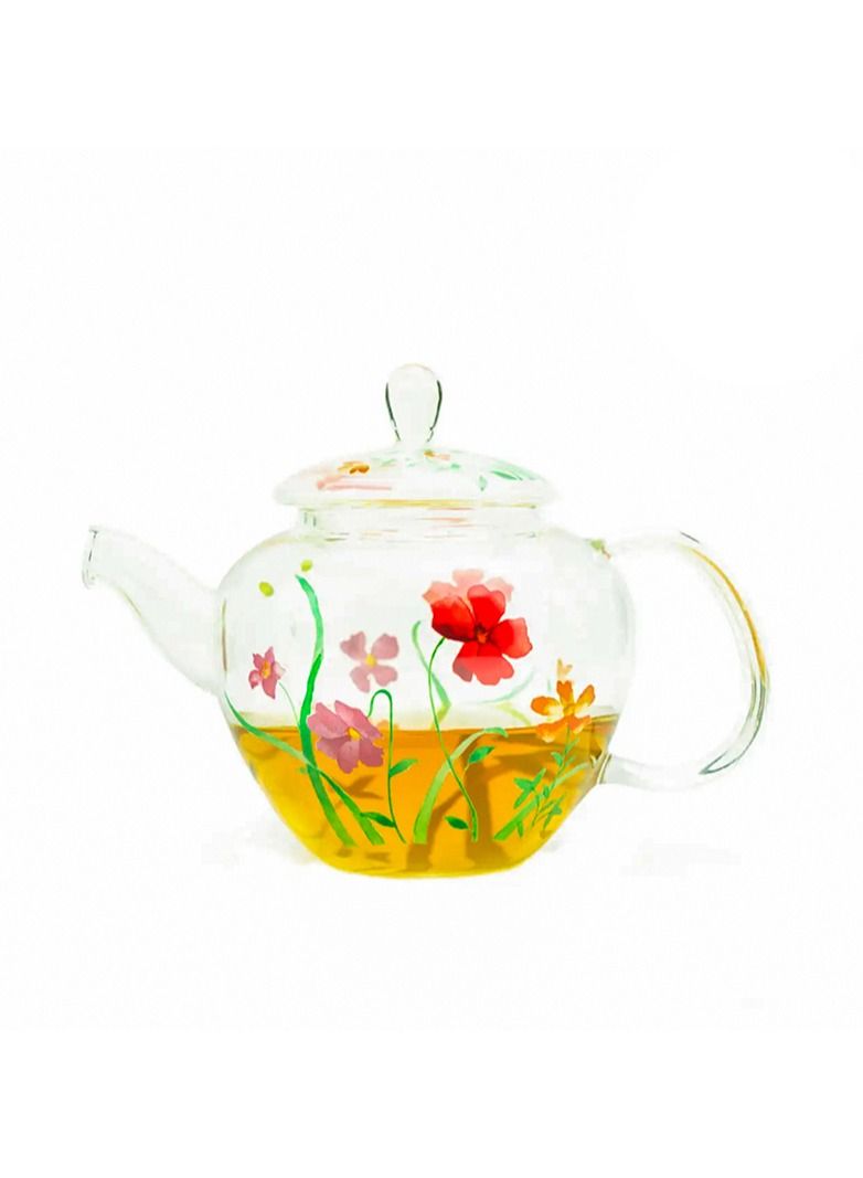 Tealand Dishwasher Safe Garden Glass Teapot With Lid 1.0 Liter - Image 1