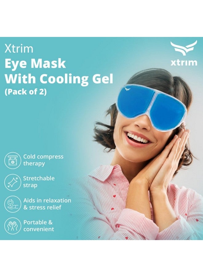 Vifitkit VFK by Xtrim Eye Mask (Pack of 2) with Cooling Gel for Sleeping, Eye Mask for Dark Circles, Dry Eyes, Cooling Eyes, Pain Relief, Relaxing, Redness, Patches, Cooling Reusable Gel Pad with Stretchable Band - Image 2