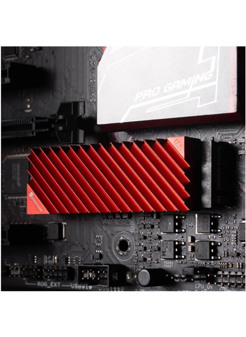 Jonsbo M.2 2280 SSD Nvme Aluminum Alloy Heat Sink Cooler - Red  - Image 2