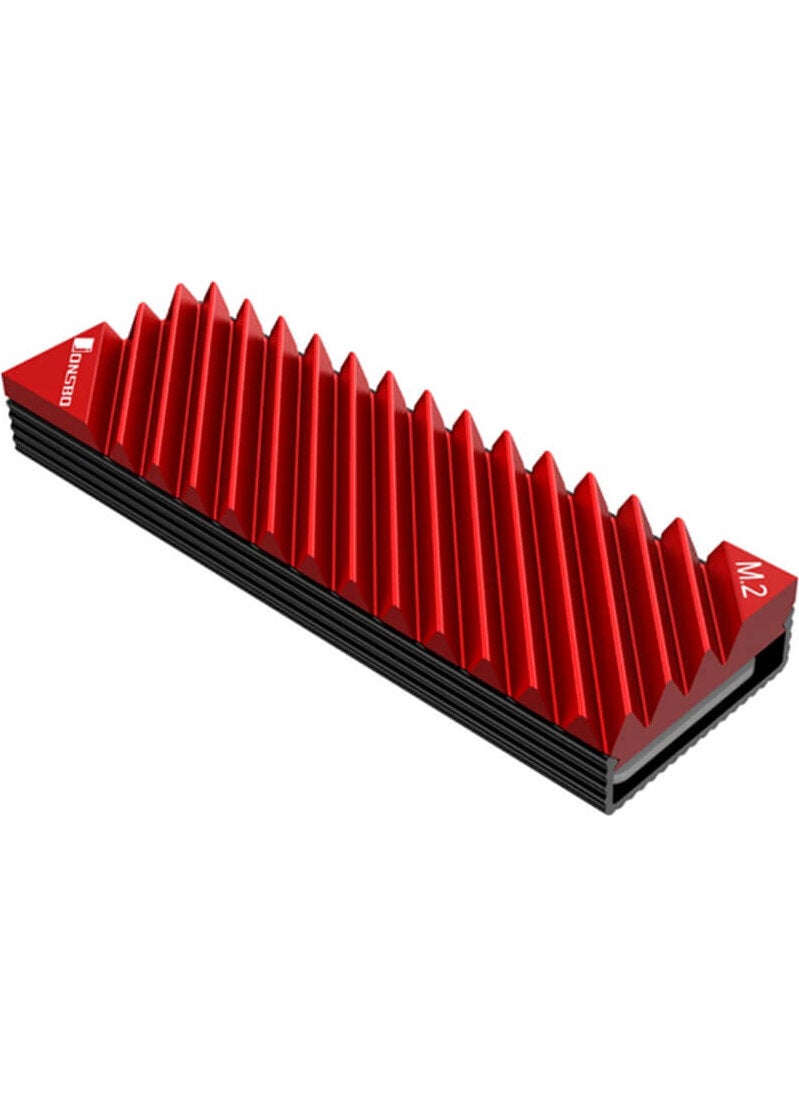Jonsbo M.2 2280 SSD Nvme Aluminum Alloy Heat Sink Cooler - Red  - Image 1