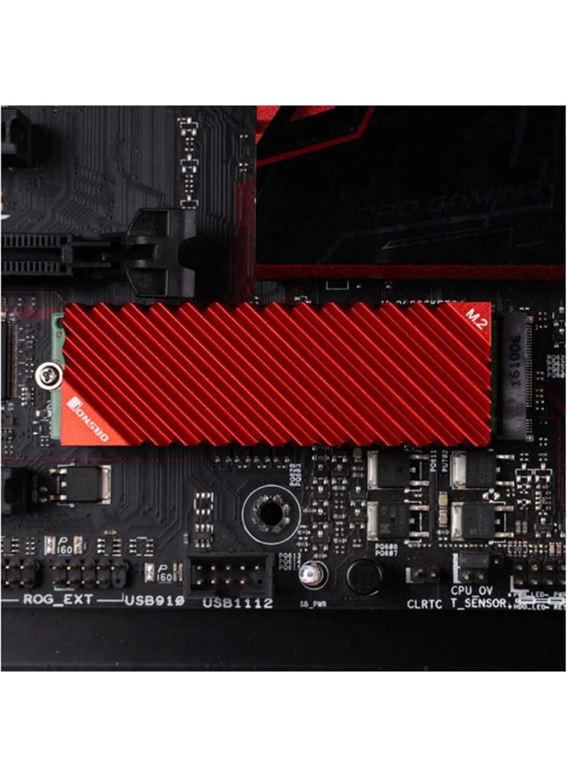 Jonsbo M.2 2280 SSD Nvme Aluminum Alloy Heat Sink Cooler - Red  - Image 4