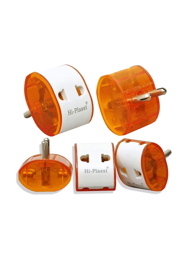 HI PLASST PINS N PLUGS HiPlasst 2Pin MultiPlug Adapter Socket Pack of 2 TypeD Indian Socket Multiplug for 2Pin Plug Top Socket Connector for Diwali LightsUS to India Converter Plug  - Image 1