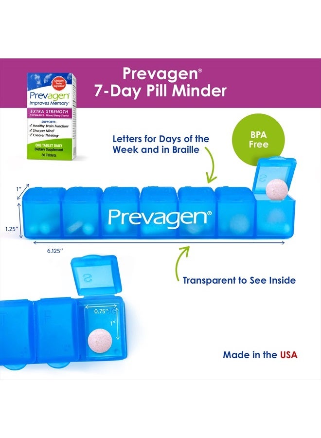 Prevagen تحسين الذاكرة - قوة إضافية 20 ملغ، 30 مضغوط | توت مختلط | مع أبوأكوارين وفيتامين د وPrevagen 7-يوم منظم حبوب | مكمل دماغي لصحة دماغ أفضل - Image 3