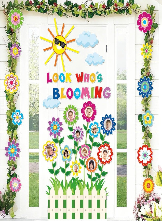 FYSUIMU 73Pcs Spring Classroom Door Decoration Bulletin Board Set Colorful Flower Blooming Growth Mindset Paper Cutouts for School Classroom Chalkboard Wall Door Photo Decor - Image 1
