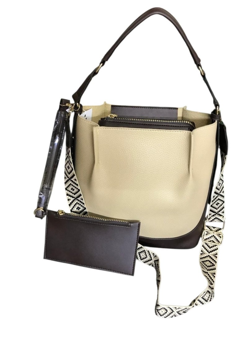 شنطة جلد حريمي كروس هاند + بوك – تصميم عصري عملي للاستخدام اليومي - Image 3